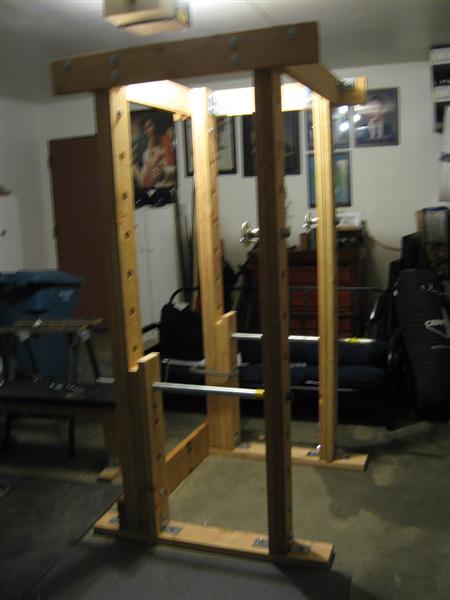 Homemade wooden power rack