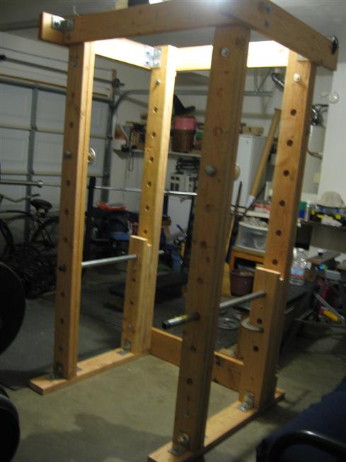 Homemade wooden power rack