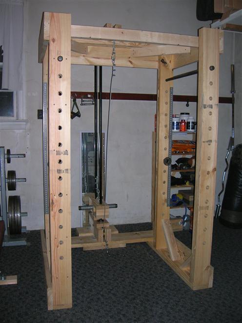 homemade power rack and lat tower